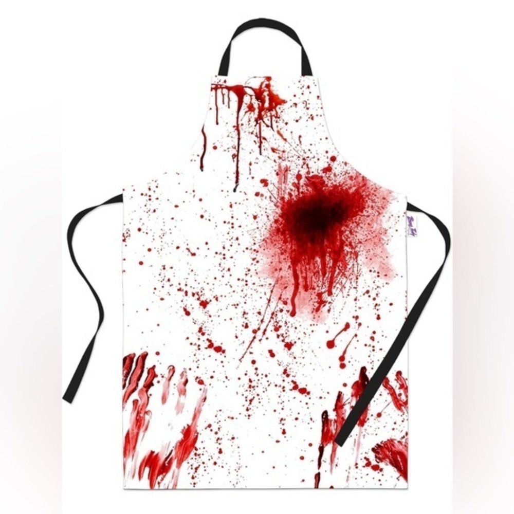 Halloween Apron - Butcher Costume Adult Blood Splattered Bloody Kitchen Apron